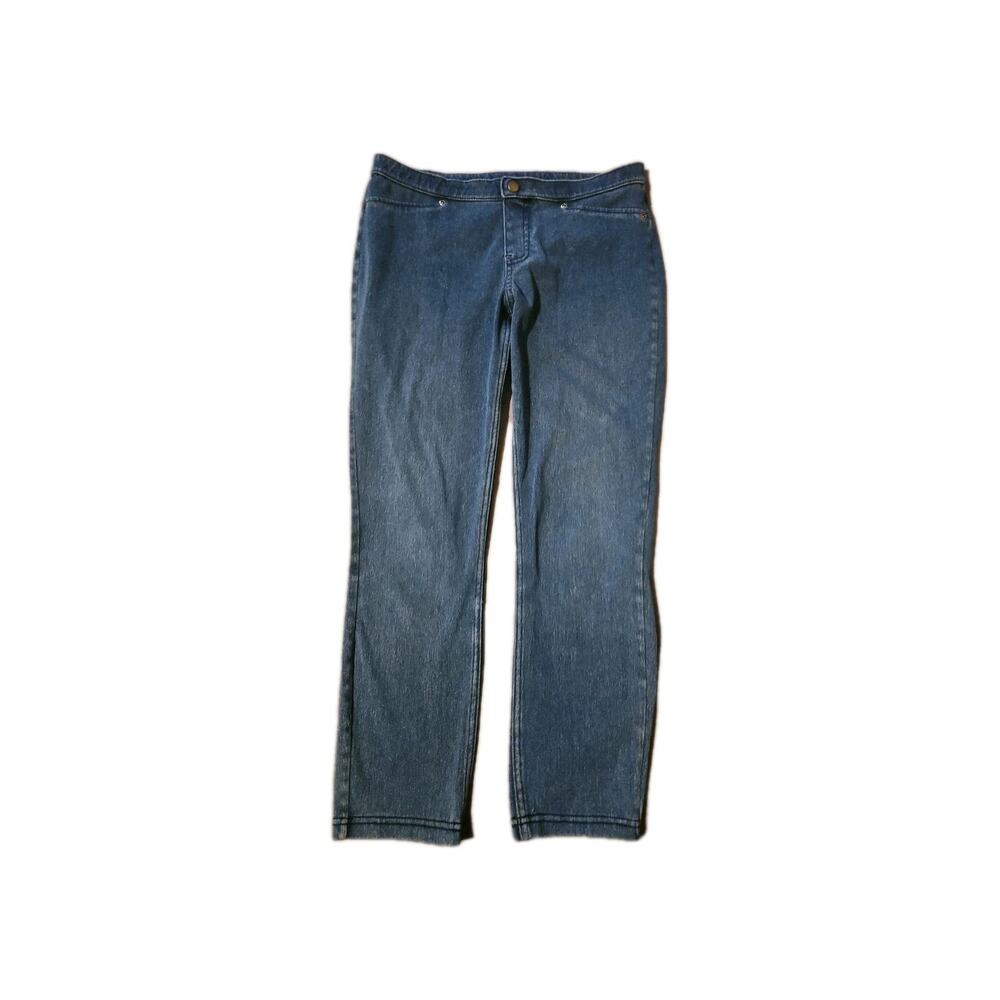 Hue Jeggins Sz Med Blue Pullon Two Back Pockets